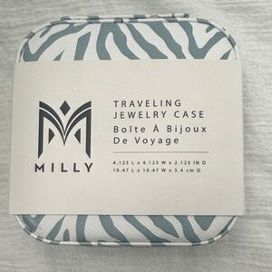 Milly Blue and White Zebra Jewelry Case.  Perfect for Travel!